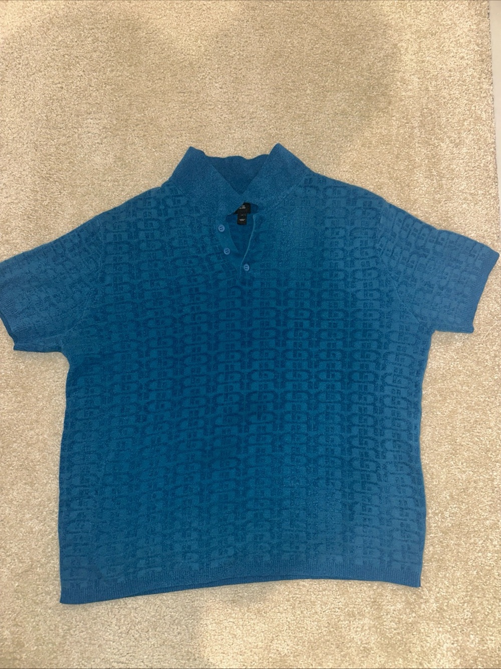 Blue Short Sleeve Knit Polo